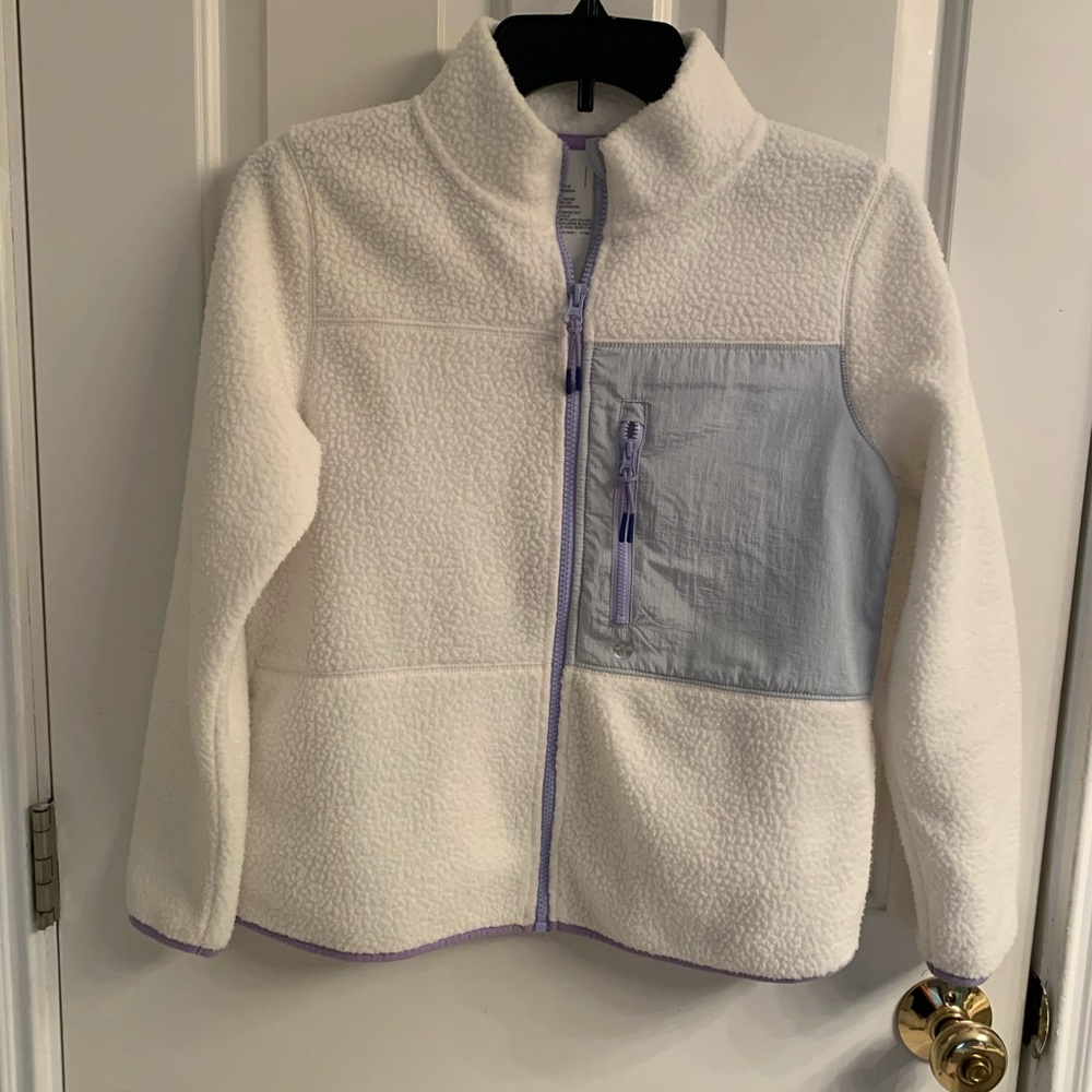 Girls Xersion White Sherpa Jacket